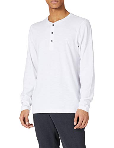 camel active Herren Langarm Henley-Shirt mit Knopfleiste Weiß Menswear-L von camel active