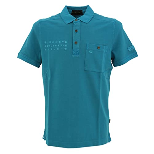 camel active, Kurzarm Polohemd Poloshirt Pique Blue XL von camel active