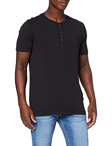 camel active Herren Kurzarm Henley T-Shirt mit Knopfleiste Schwarz menswear-5XL von camel active