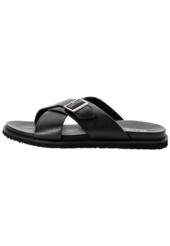 camel active Herren Sandalen aus echtem Nappaleder Schwarz, menswear-45 von camel active