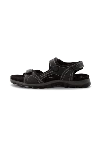 camel active Herren Sandalen aus perforiertem Leder Schwarz, menswear-46 von camel active