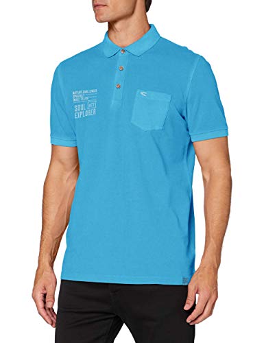 camel active, , Kurzarm Polohemd Poloshirt Pique Blue M von camel active