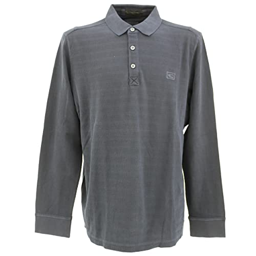 camel active, Herren Langarm Polohemd Poloshirt Pique Leicht Angerauht Marineblau M von camel active
