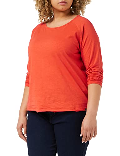 Camel Active Womenswear Damen Basic Langarm T-Shirt, Orange, L von camel active