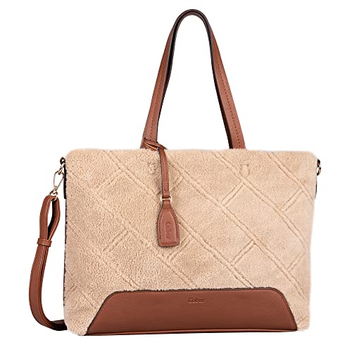 Gabor bags Donna Damen Shopper Umhängetasche Reißverschluss Mittelgroß Beige von camel active