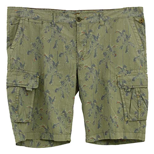 camel active, Cargo, Herren Herren Kurze Jeans Shorts Bermudas Gabardine Schilfgrün Print 44W (Herstellergröße 29) [23704] von camel active