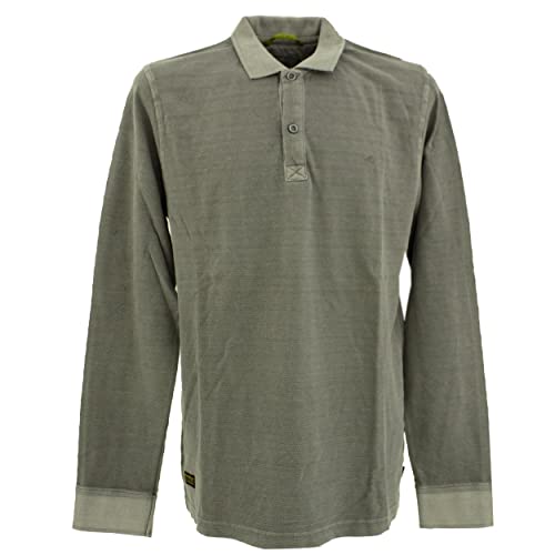 camel active, Herren Langarm Polohemd Poloshirt Jersey Grey L von camel active
