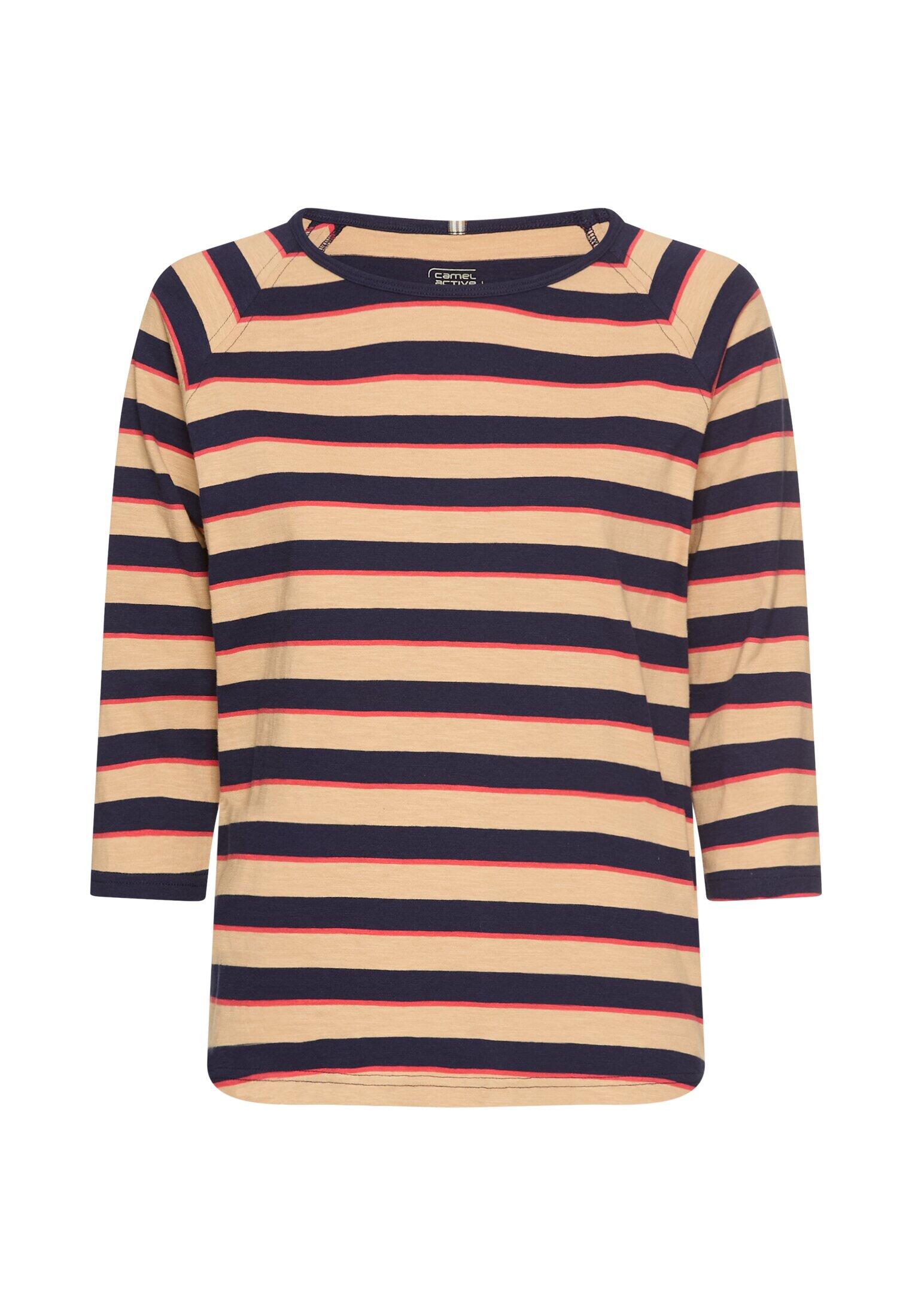 camel active - 3/4-Arm T-Shirt mit Streifenmuster caramel stripes - Gr. - XL von camel active