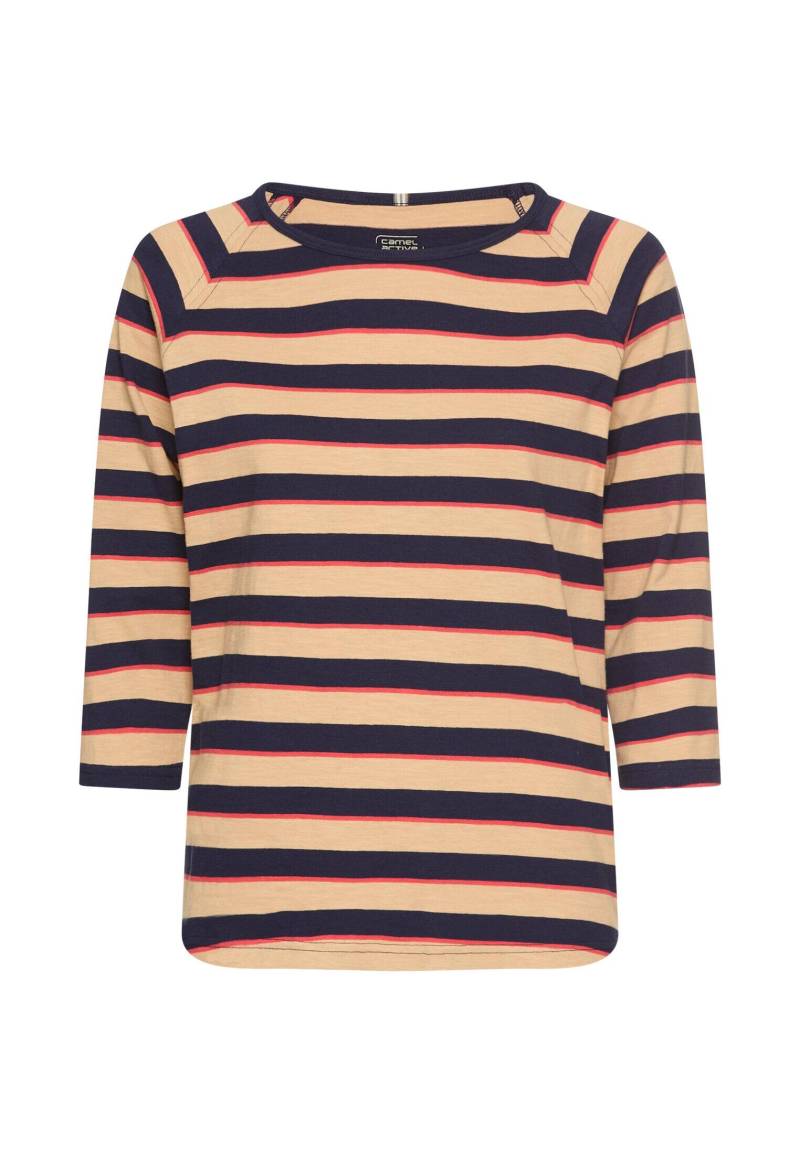 camel active - 3/4-Arm T-Shirt mit Streifenmuster caramel stripes - Gr. - XL von camel active