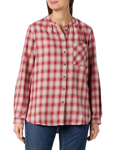 camel active Damen Leichtflanell Karobluse mit Stehkragen Pink, Womenswear-L von camel active
