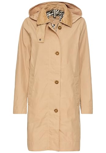 camel active Damen Trenchcoat aus gewachster Baumwolle Caramell, womenswear-46 von camel active