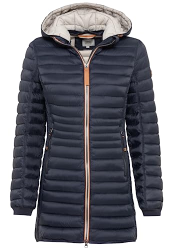 camel active Damen Leichter Wasserabweisende Steppmantel mit Abnehmbarer Kapuze Jacket, Dunkelblau, 38 von camel active