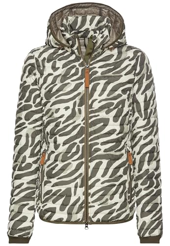 camel active Damen Steppblouson mit Animal Print Grün-Weiß, womenswear-46 von camel active