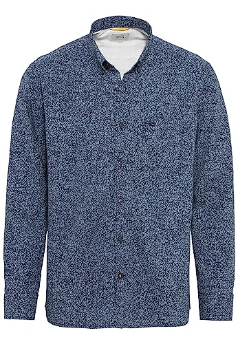 camel active Herren Langarm Hemd mit Allover-Print Dunkelblau, Menswear-L von camel active