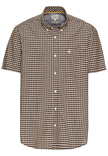 camel active Herren Kariertes Kurzarmhemd aus Baumwolle Dunkelblau, menswear-3XL von camel active