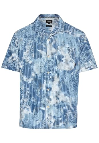 camel active Herren Kurzarmhemd mit Allover-Print Blau, Menswear-XXL camel active Herren Kurzarmhemd mit Allover-Print Blau, Menswear-XXL von camel active