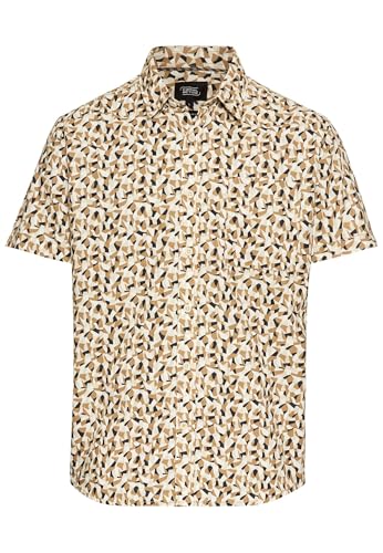 camel active Herren Kurzarmhemd mit Strukturmuster Beige, Menswear-XXL von camel active