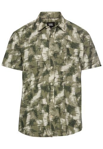 camel active Herren Kurzarmhemd mit Strukturmuster Grün, Menswear-L von camel active