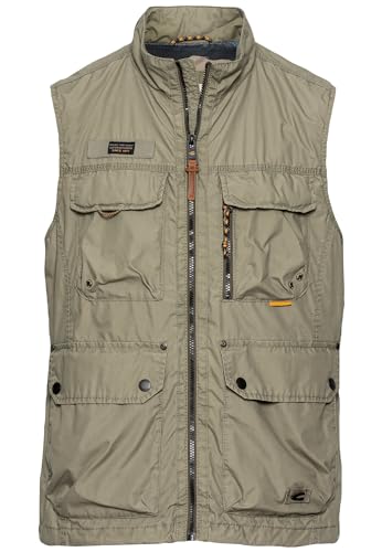 camel active Herren Multipocket Weste mit Stehkragen Khaki menswear-50 von camel active