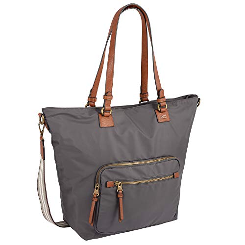camel active Bari Damen Shopper Umhängetasche Reißverschluss Groß Grau von camel active