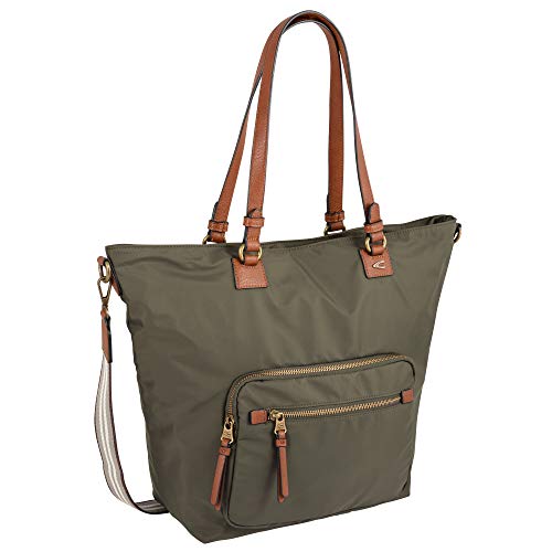 camel active Bari Damen Shopper Umhängetasche Reißverschluss Groß Grün von camel active