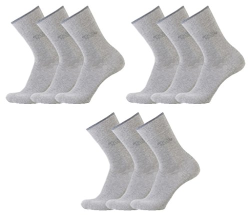 camel active Basic Socks 9er Pack 6593 150 grey melange Strumpf grau, Size:43-46 von camel active