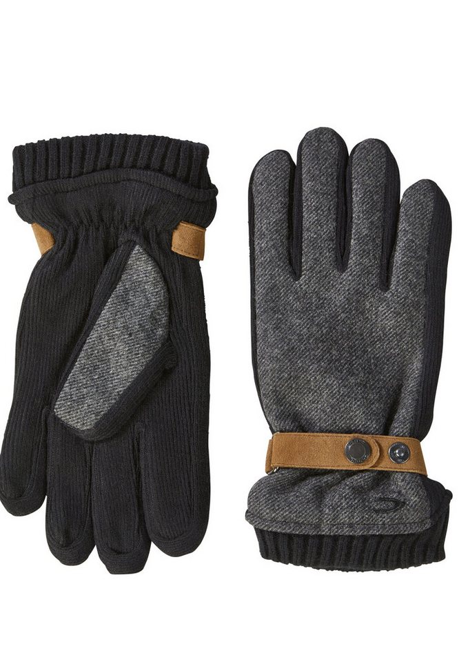 camel active Baumwollhandschuhe mit modischem Druckknopfverschluss von camel active