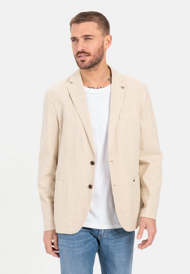 camel active Baumwollsakko aus Baumwoll-Leinen-Mix Langarm Reverskragen Sakko_Baumwollsakko von camel active