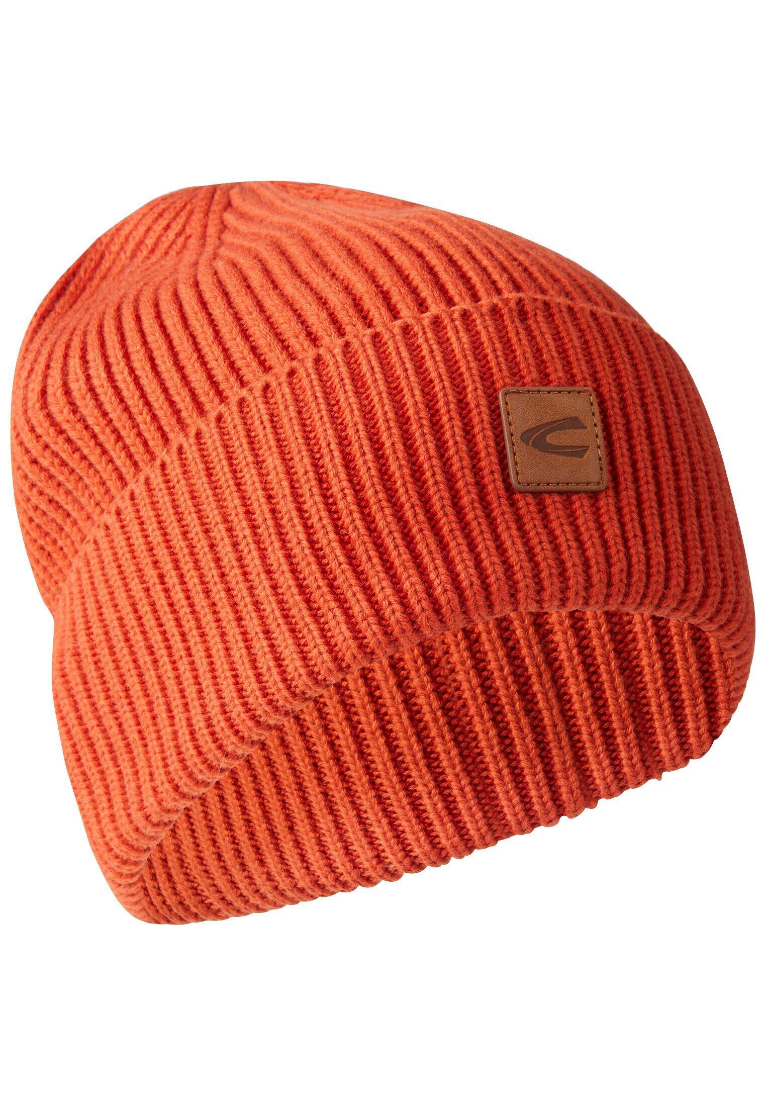 camel active - Beanie aus einem Baumwoll-Kaschmir-Mix brick red - Gr. - OS von camel active