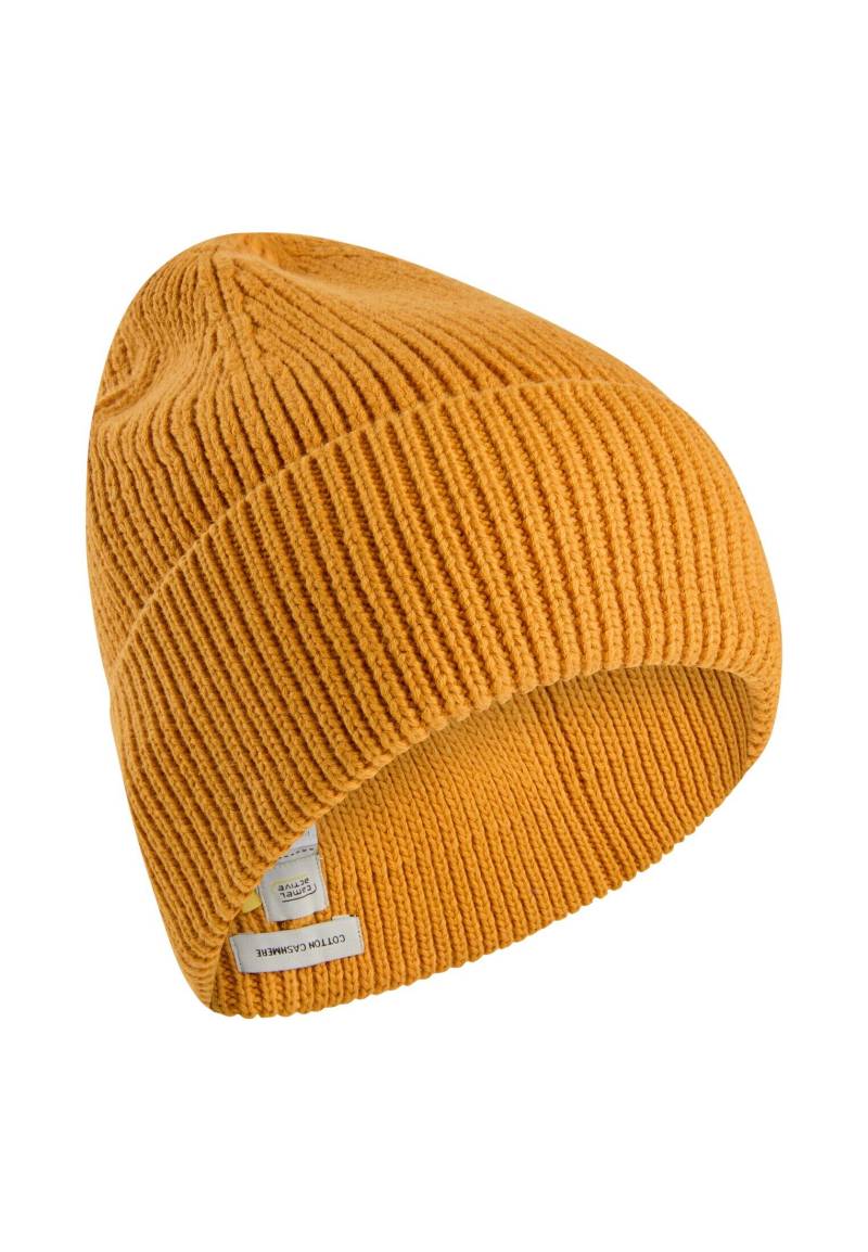 camel active - Beanie aus einem Baumwoll-Kaschmir Mix burned yellow - Gr. - OS von camel active