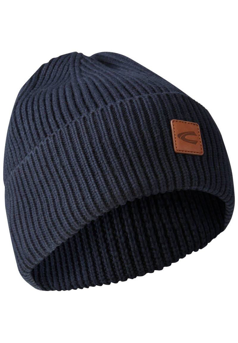 camel active - Beanie aus einem Baumwoll-Kaschmir-Mix night blue - Gr. - OS von camel active
