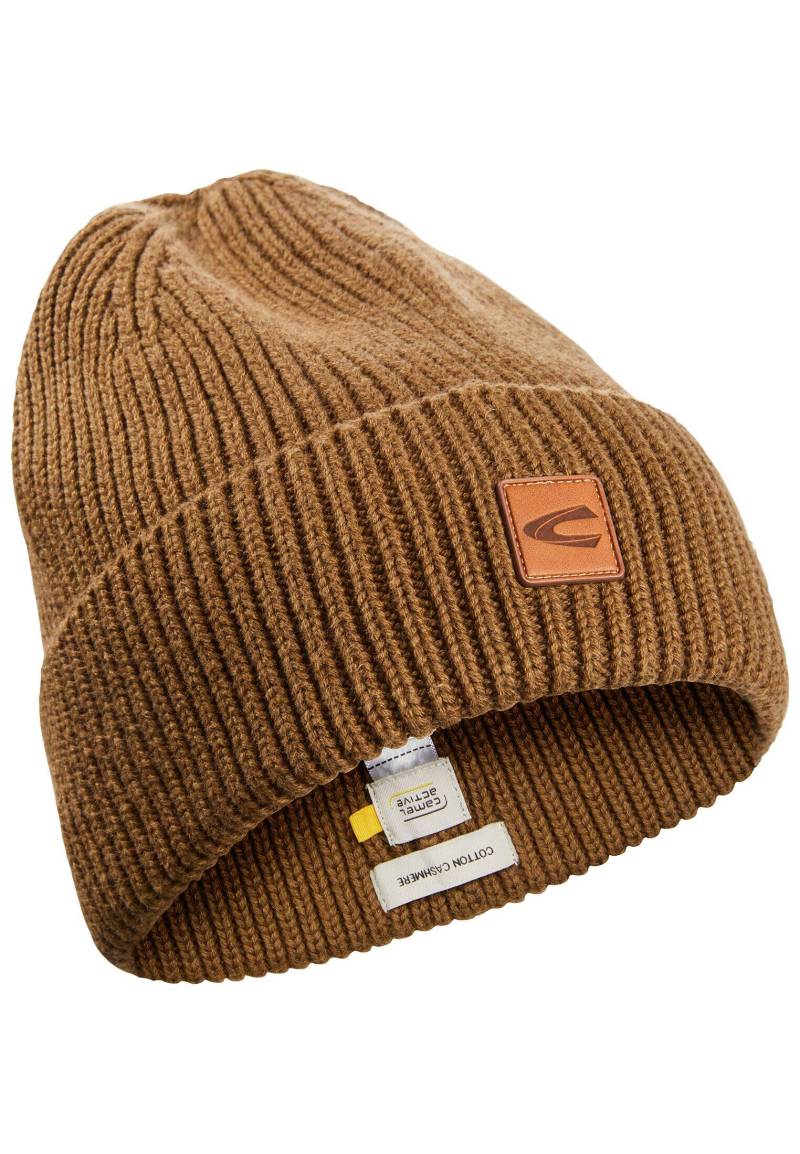 camel active - Beanie aus einem Baumwoll-Kaschmir-Mix sepia brown - Gr. - OS von camel active