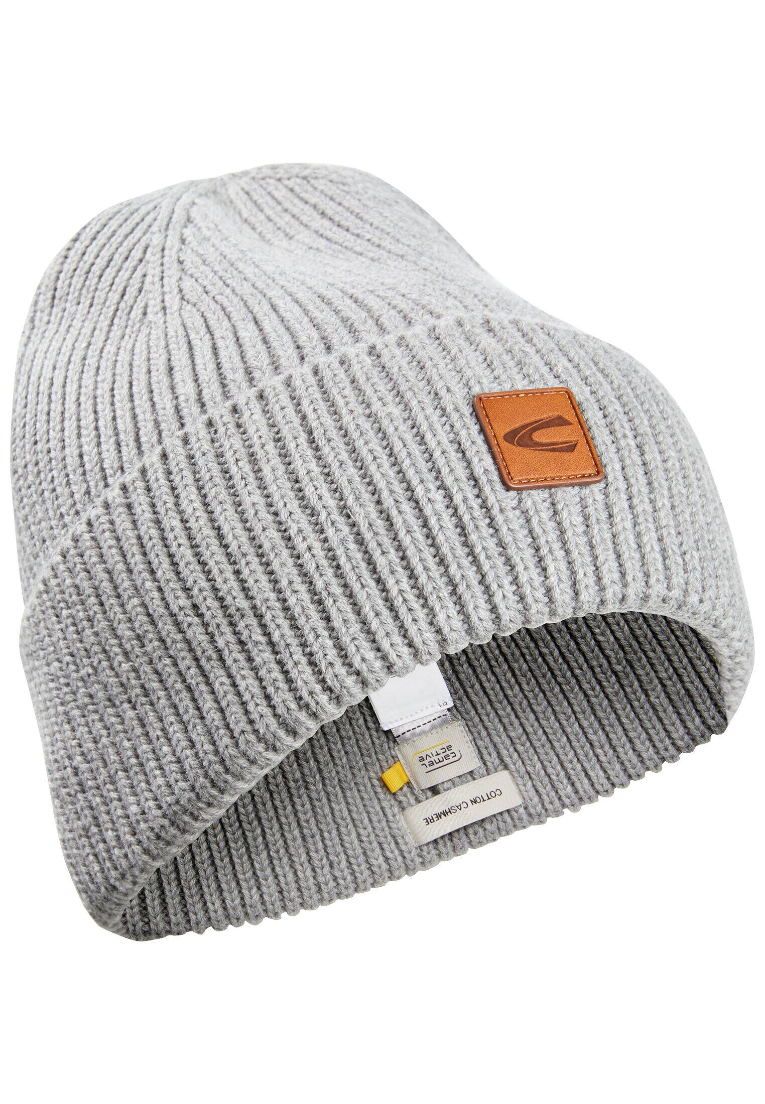 camel active - Beanie aus einem Baumwoll-Kaschmir-Mix stone gray - Gr. - OS von camel active