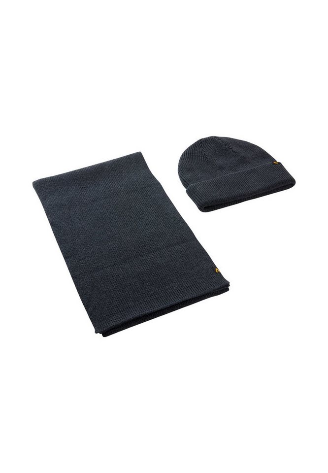 camel active Mütze & Schal mit Mütze und gestricktem Schal (Geschenk-Set mit dekorativer Box, 2-tlg., Geschenk-Set) Markenlabel von camel active
