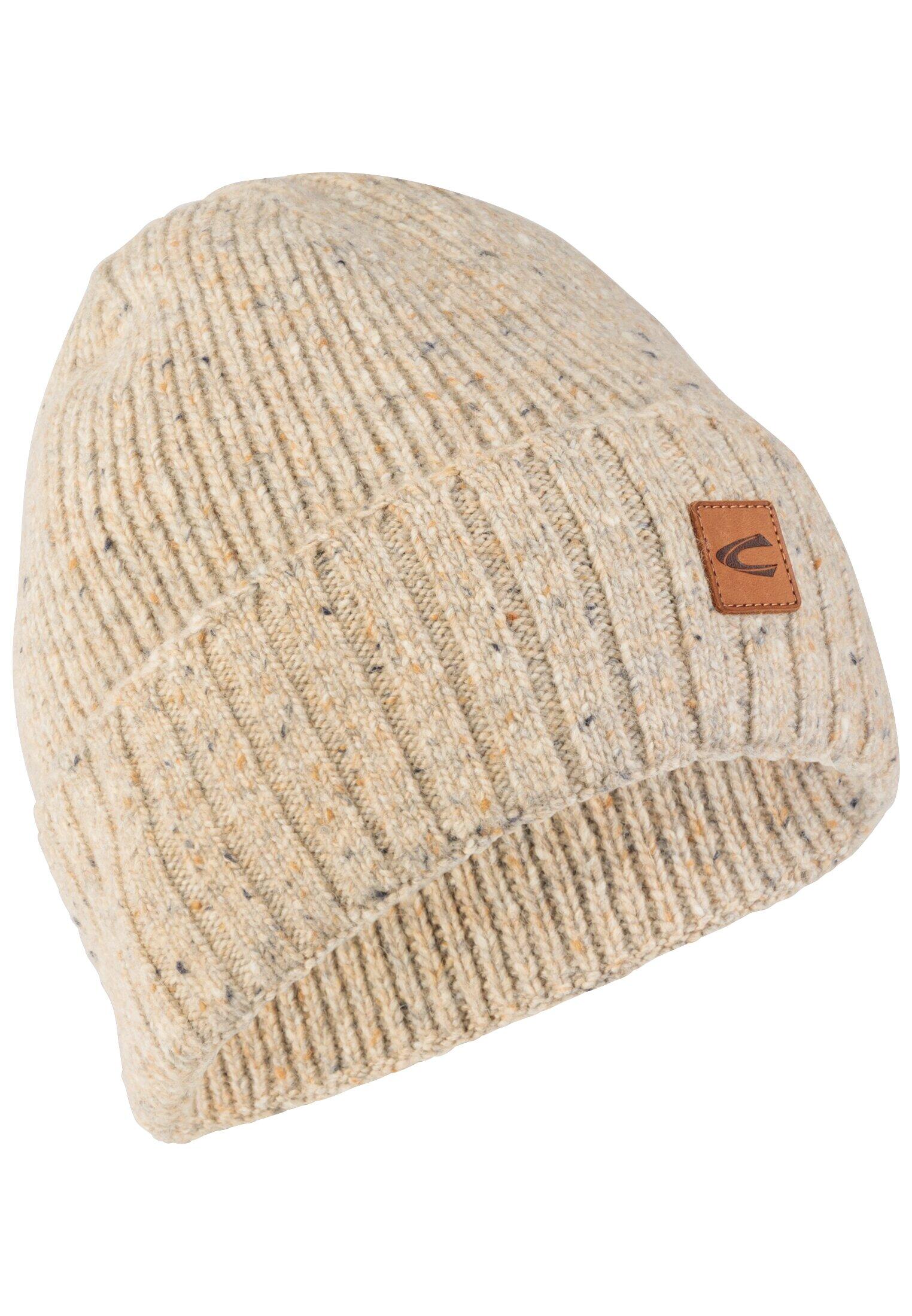 camel active - Beanie mit hochwertiger Merino- und Alpakawolle sand - Gr. - OS von camel active