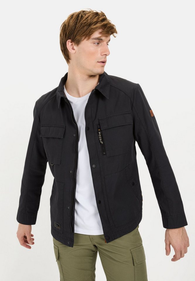 camel active Blouson mit Mehrtaschen-Design Langarm Doppelkragen Markenlogo von camel active