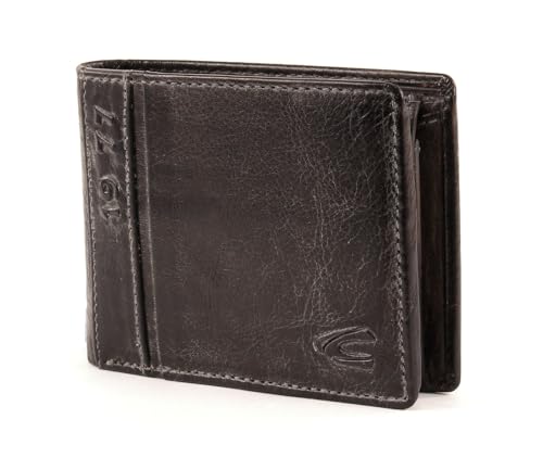 camel active Melbourne Herren Geldbörse Klein Querformat Leder Klein Schwarz von camel active