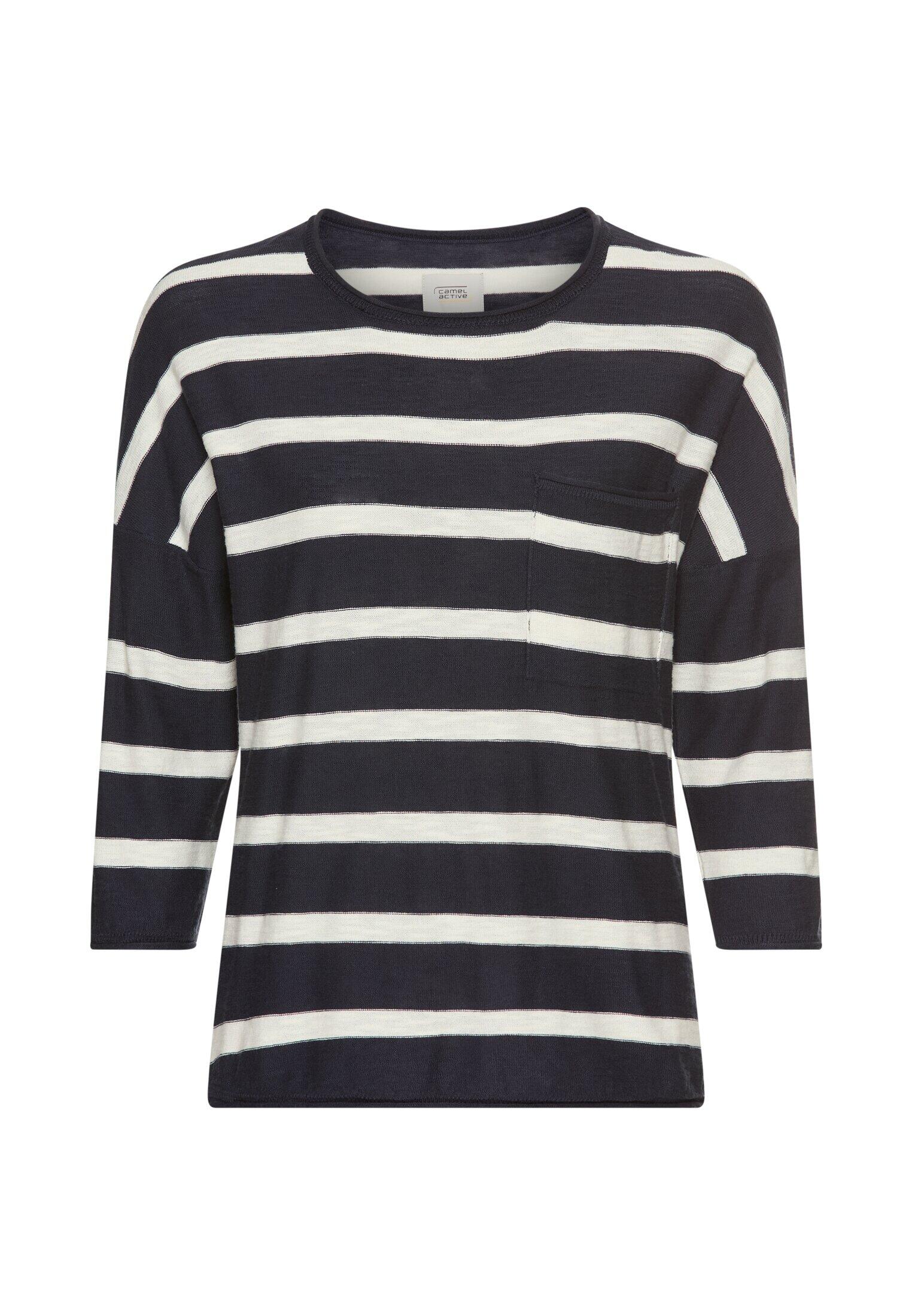 camel active - Boxy Strickpullover mit 3/4-Ärmeln night blue - Gr. - XS von camel active