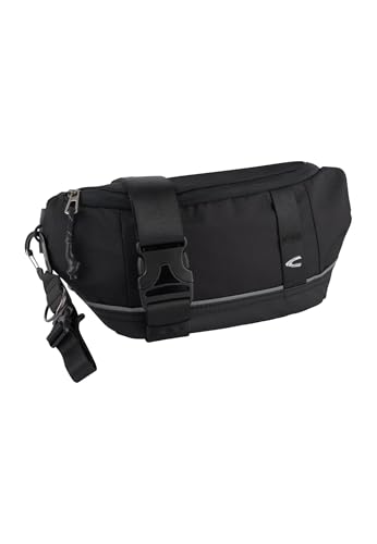 camel active Herren Connect Bauchtasche mit reflektierenden Details Schwarz, Menswear-S von camel active