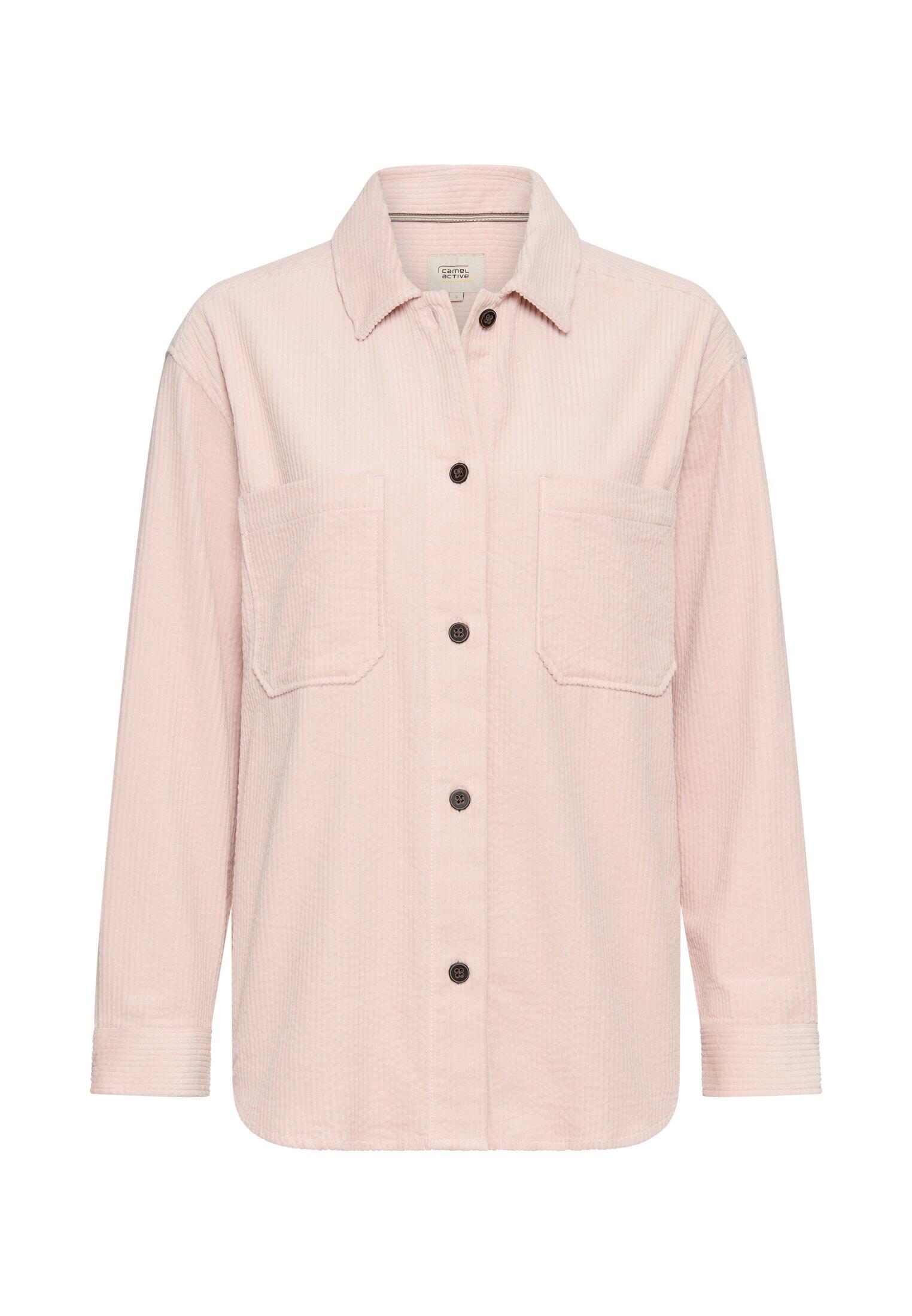 camel active - Cord-Bluse aus reiner Baumwolle mauve pink - Gr. - S von camel active