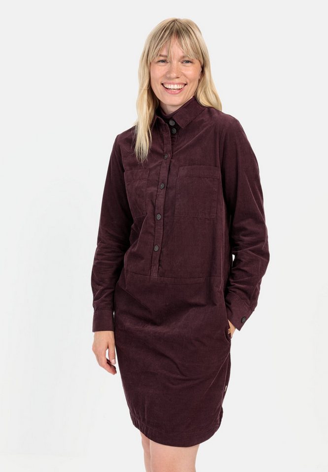 camel active Cordkleid aus reiner Baumwolle Langarm Button-Down Markenlabel von camel active