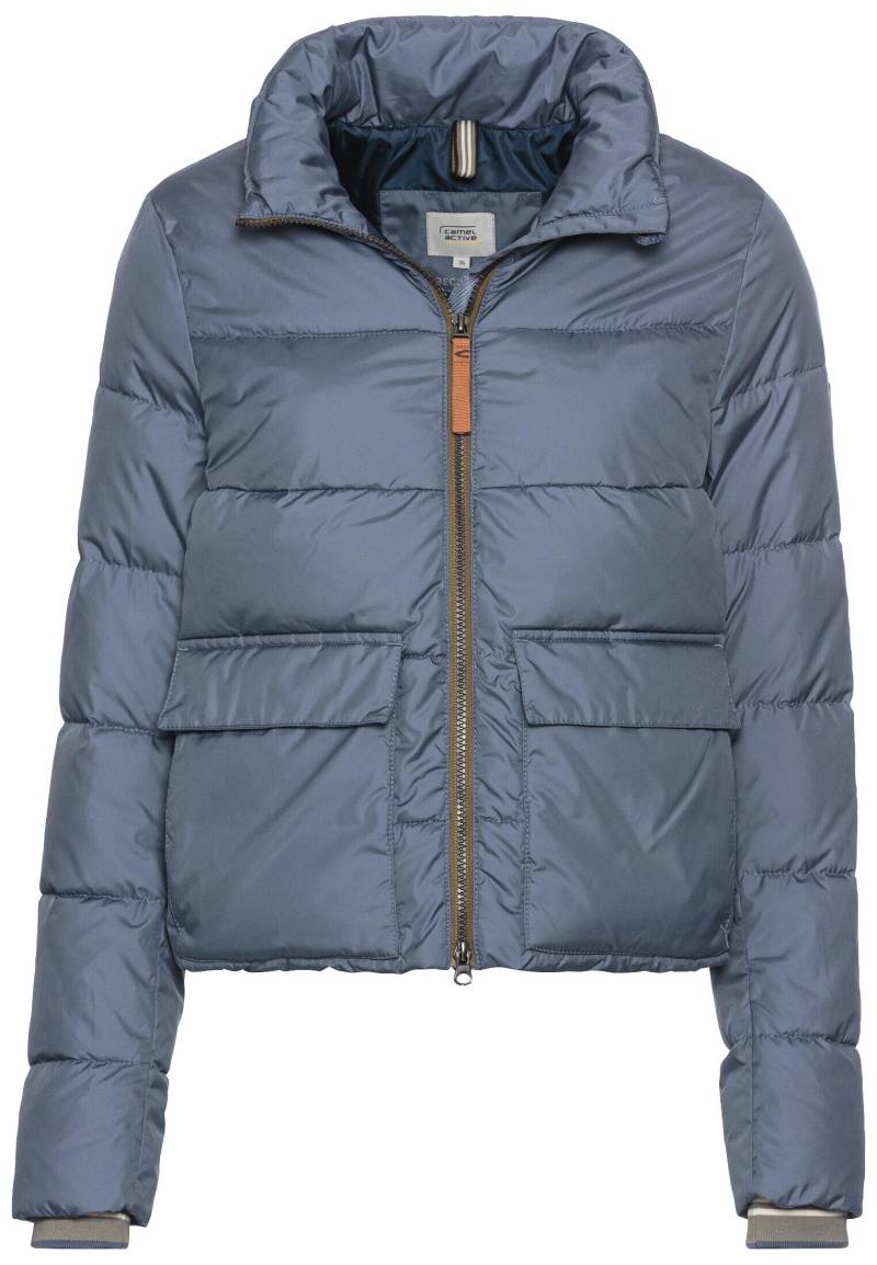 camel active - Cropped Pufferjacke aus recyceltem Polyester smoke blue - Gr. - 36 von camel active