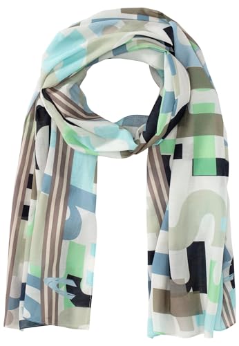 camel active Damen Feines Modetuch mit sommerlichem Letter Print Blau-Grün, womenswear-OS von camel active