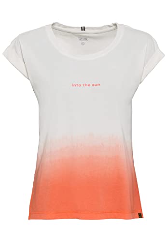 camel active Damen T-Shirt in Dip-Dye Optik Rot-Weiß Womenswear-XXL von camel active