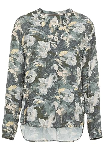 camel active Damen Schlupfbluse mit Stehkragen Khaki Grau, Womenswear-XXL von camel active