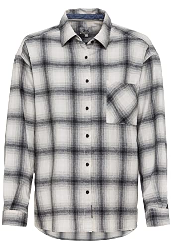 camel active Damen 309735/8s43 Bluse, Heather Grey Check, M von camel active