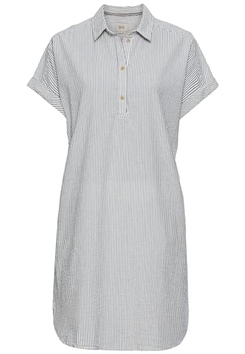 camel active Damen Gestreiftes Schlupfkleid aus Leichter Baumwolle Blau-Weiß, Womenswear-S von camel active