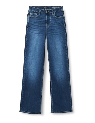 camel active Damen 5-Pocket Jeans mit weiten Hosenbeinen Blau, womenswear-34/30 von camel active