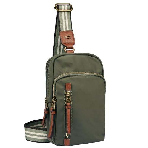 camel active Damen Umhängetasche mit verstellbarem Riemen Khaki, Womenswear-M von camel active