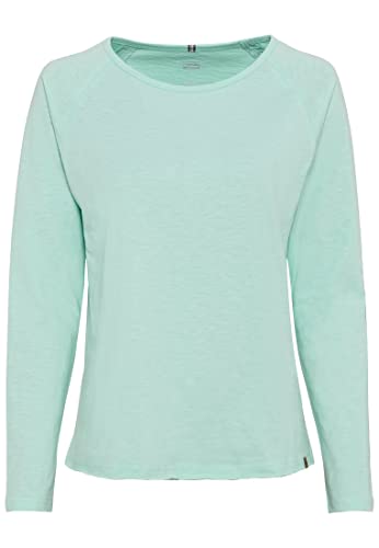 camel active Damen Basic Langarm T-Shirt mit Rundhalsausschnitt aus Reiner Baumwolle Grün Womenswear-XXL von camel active